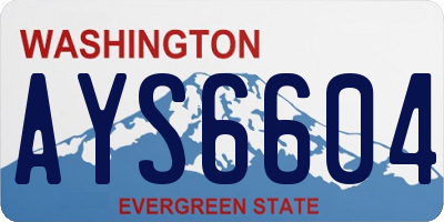 WA license plate AYS6604