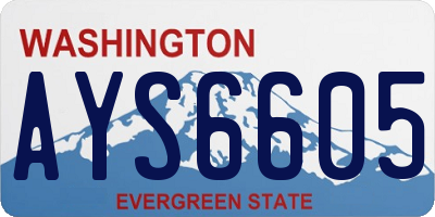 WA license plate AYS6605