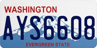 WA license plate AYS6608
