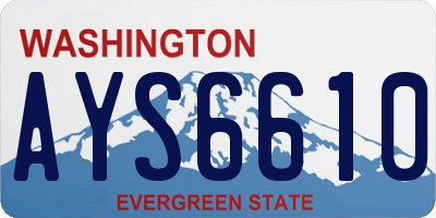 WA license plate AYS6610