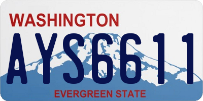 WA license plate AYS6611