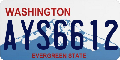 WA license plate AYS6612