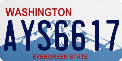 WA license plate AYS6617
