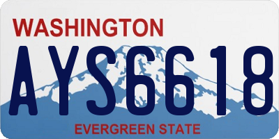 WA license plate AYS6618
