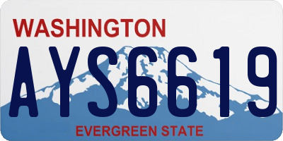 WA license plate AYS6619