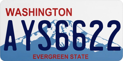 WA license plate AYS6622