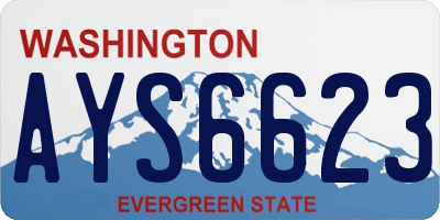 WA license plate AYS6623