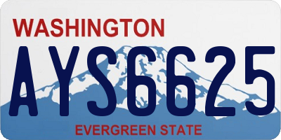 WA license plate AYS6625