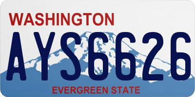 WA license plate AYS6626