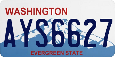 WA license plate AYS6627