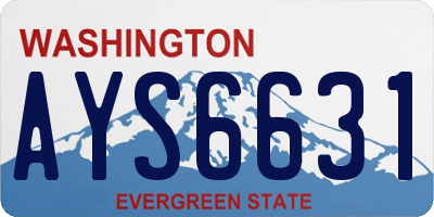 WA license plate AYS6631