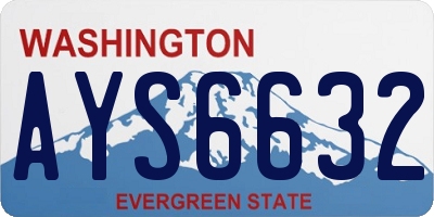 WA license plate AYS6632