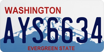 WA license plate AYS6634