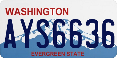 WA license plate AYS6636