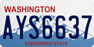 WA license plate AYS6637