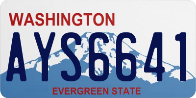 WA license plate AYS6641