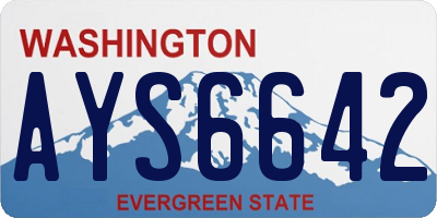 WA license plate AYS6642