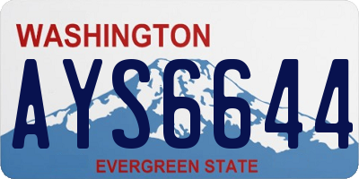 WA license plate AYS6644