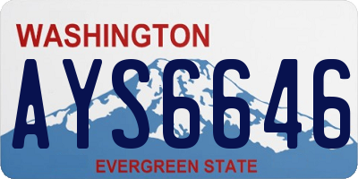 WA license plate AYS6646