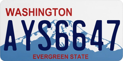 WA license plate AYS6647