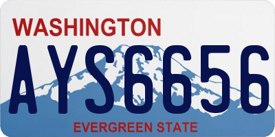WA license plate AYS6656