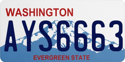WA license plate AYS6663
