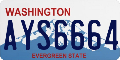 WA license plate AYS6664