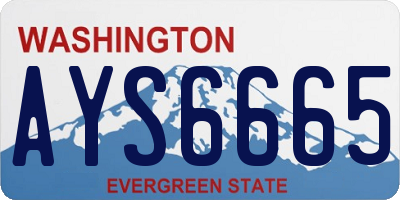 WA license plate AYS6665