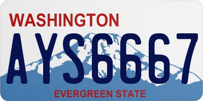 WA license plate AYS6667