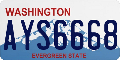 WA license plate AYS6668