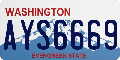 WA license plate AYS6669