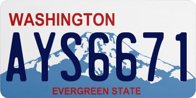 WA license plate AYS6671