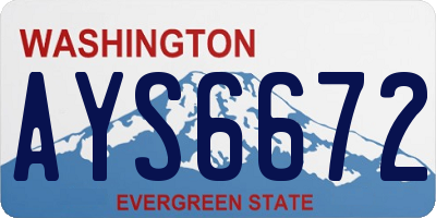 WA license plate AYS6672