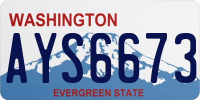 WA license plate AYS6673