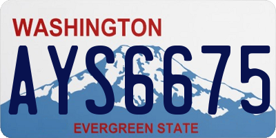 WA license plate AYS6675