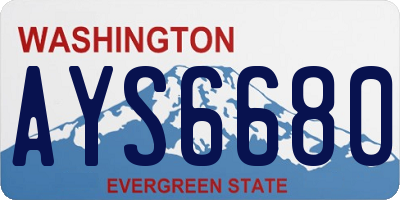 WA license plate AYS6680