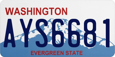 WA license plate AYS6681