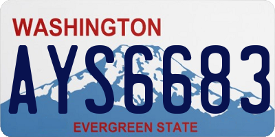 WA license plate AYS6683