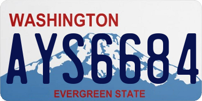 WA license plate AYS6684