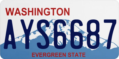 WA license plate AYS6687