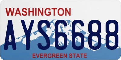 WA license plate AYS6688