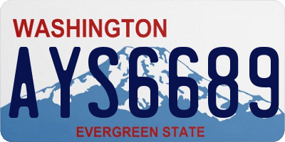 WA license plate AYS6689