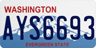 WA license plate AYS6693