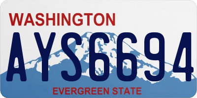 WA license plate AYS6694