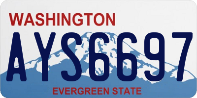 WA license plate AYS6697