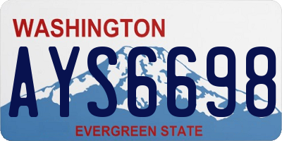 WA license plate AYS6698