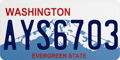 WA license plate AYS6703