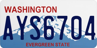 WA license plate AYS6704