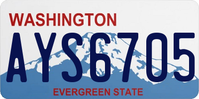 WA license plate AYS6705