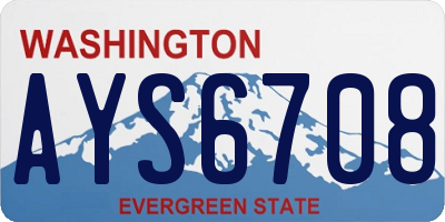 WA license plate AYS6708